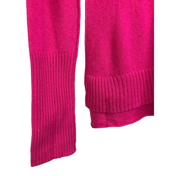 Autumn Cashmere Sweater Womens Sz XS Magenta Studded Skull Detail Half Button - Picture 4 of 7